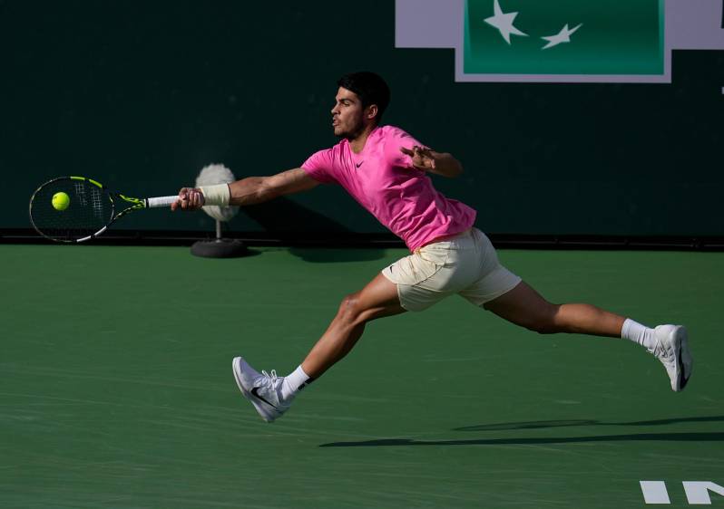 De conseguir el título en California, Alcaraz igualaría a Rafael Nadal como el tenista más ganador de masters 1.000 antes de cumplir 20 años, con tres trofeos. FOTO: EFE