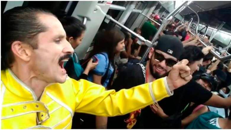 Los usuarios del metro se contagiaron del canto del Freddie Mercury paisa. FOTO: CAPTURA DE PANTALLA