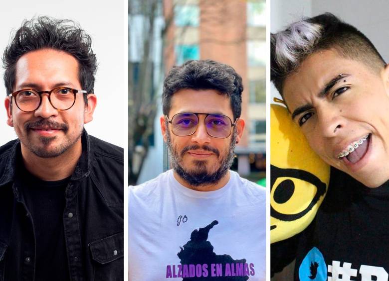 Frank Martínez, Santiago Alarcón y Juanda, tres famosos que han expuesto sus problemas de depresión y ansiedad. FOTO Cortesía