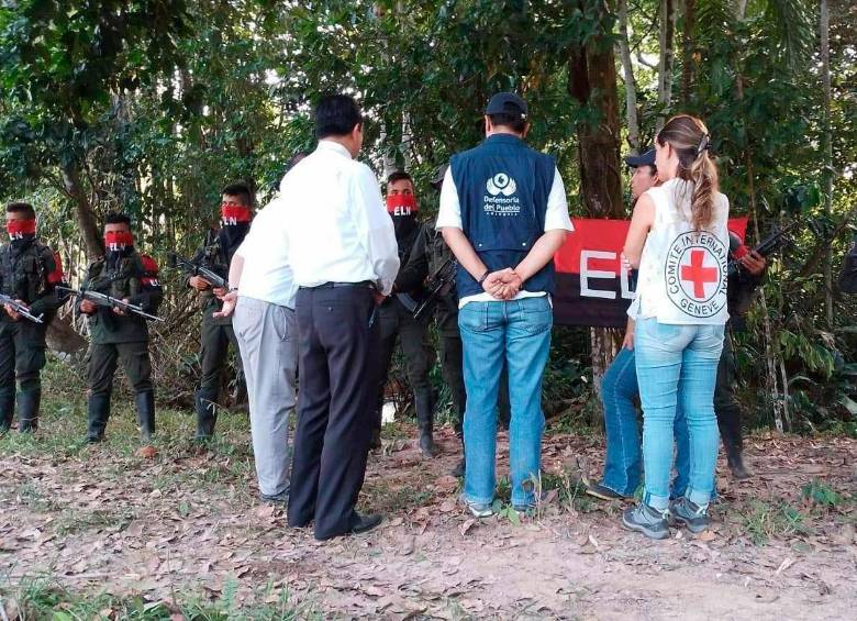 Los dos jóvenes estaban secuestrados desde el pasado 24 de noviembre. FOTO CORTESÍA CICR