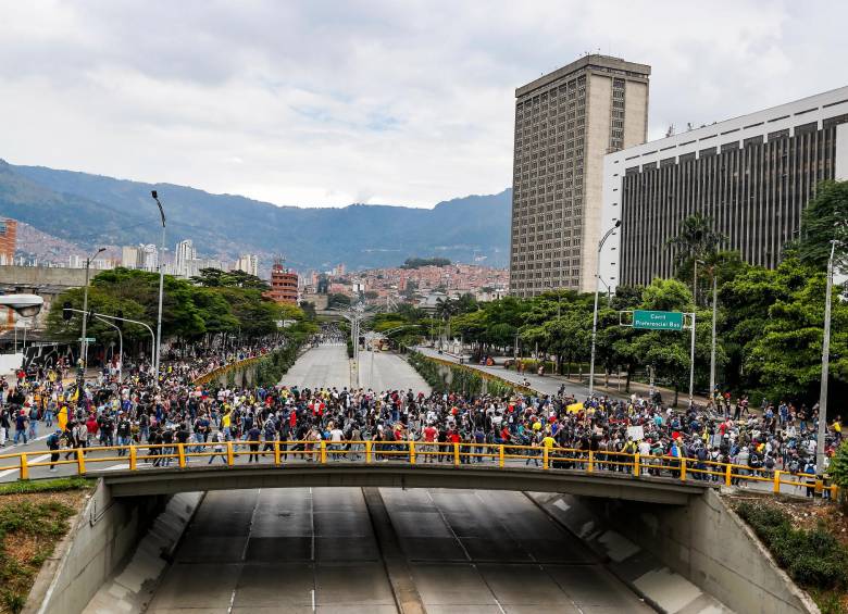 El Comité del Paro en Antioquia marchará desde la sede de ADIDA hasta el Parque de las Luces. FOTO: MANUEL SALDARRIAGA