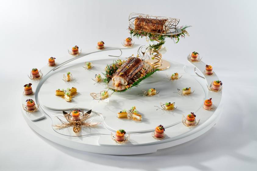 Bandeja principal con la que el equipo colombiano se destacó en el Bocuse d’Or 2023. Foto: CORTESÍA.