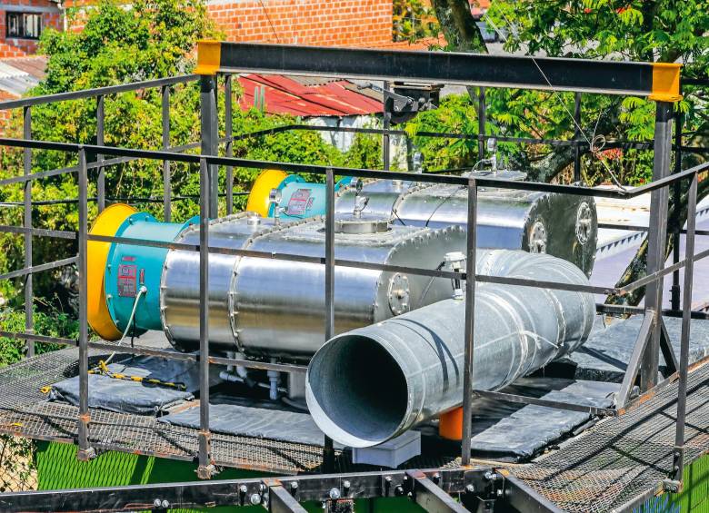 Aspecto aéreo de la planta en Girardota donde se procesan 70 toneladas diarias de aire con una eficiencia del 82% de remoción de contaminantes. 