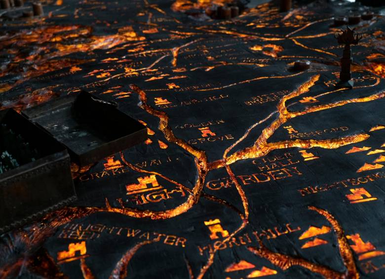 Así luce el mapa de Westeros preparado para definir los frentes de batalla. FOTO cortesía hbo max.