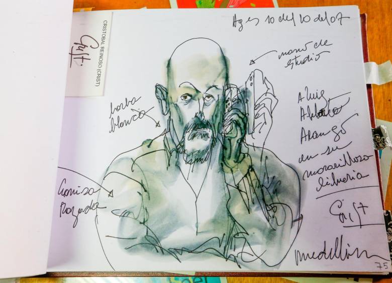 Retrato de Luis Alberto hecho por un visitante argentino. FOTO Cortesía