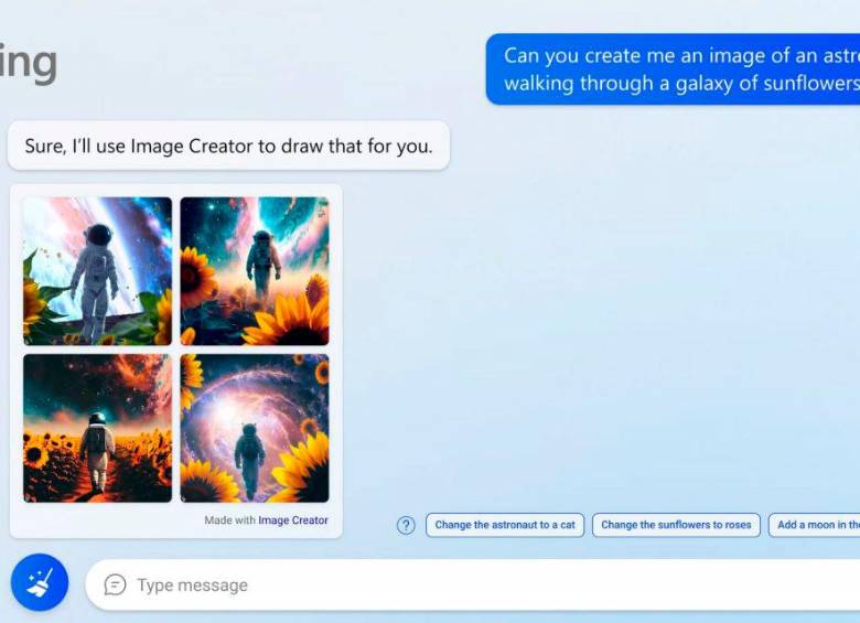 La IA Bing Image Creator de Microsoft. FOTO Cortesía 