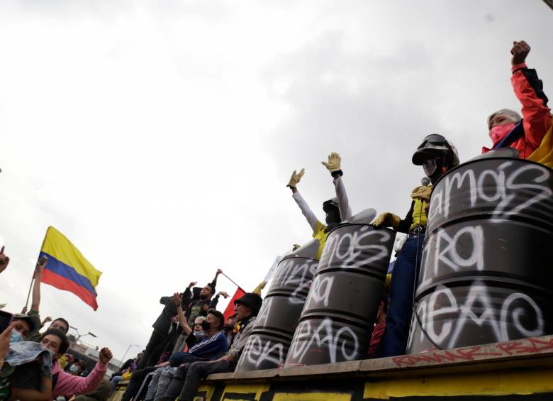 Desde la Primera Línea pidieron que se cumpla con la promesa del Gobierno de desmontar el Esmad. FOTO: Colprensa