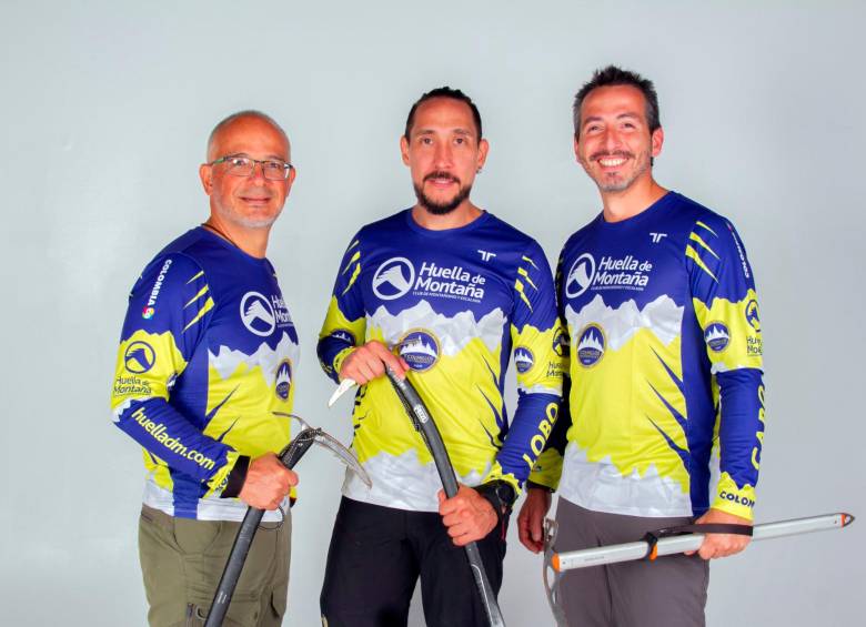 Andrés Navas, Nicolás Díaz y Gabriel Morant, integrantes de Huella de Montaña. Foto Cortesía