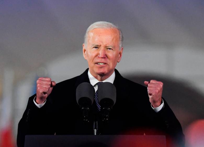 El discurso de Biden ocurrió tres días antes del primer aniversario de la invasión rusa a Ucrania. FOTO EFE