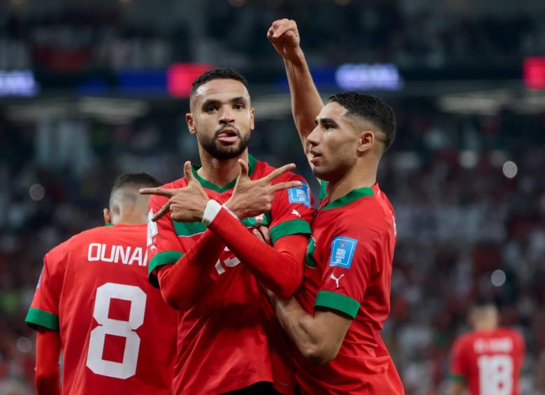 En Nesyri y Hakimi son dos de los protagonistas del histórico paso de los marroquíes a las semifinales del Mundial. FOTO: EFE