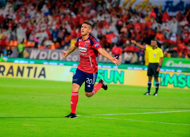 Miguel Monsalve, que recientemente cumplió 19 años, anotó el primer gol del DIM ante Águilas y fue una de las figuras del partido. Este fue su tercer tanto como futbolista profesional. FOTO esneyder gutiérrez