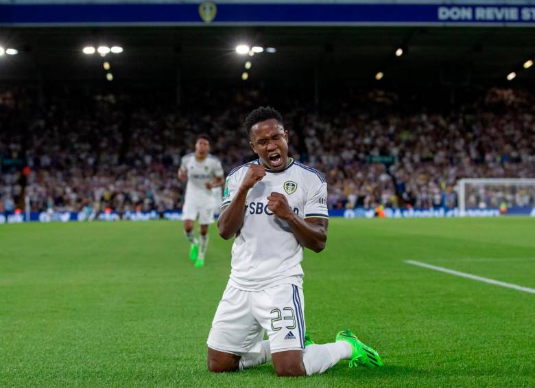 Luis Sinisterra debutó en el Once Caldas de Manizales en el 2016. Jugó 47 partidos, anotó 6 goles y dio tres asistencias. Actualmente hace parte del Leeds United desde julio de 2022. FOTO Getty 