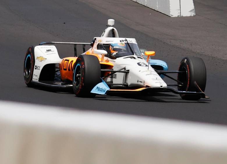 El bólido en el que el colombiano Juan Pablo Montoya disputó las 500 Millas. FOTO GETTY