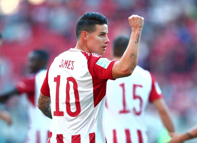 James Rodríguez tuvo una aceptable calificación (7,5 puntos) en el partido ante el Volos. El 87% de sus pases fueron precisos FOTO Twitter Olympiacos