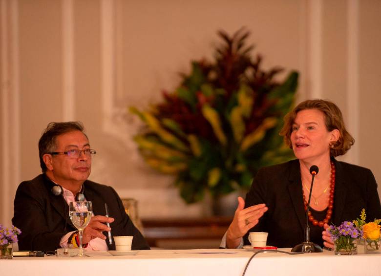 Petro se reunió en Palacio con Mazzucato en octubre de 2022 y hablaron sobre la “necesidad” de un enfoque distinto al capitalismo. FOTO CORTESÍA