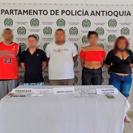 Los capturados pertenecería a la banda “La Balastra”, que obtenía rentas de hasta $80 millones al mes por sus actividades ilegales. FOTO: CORTESÍA POLICÍA