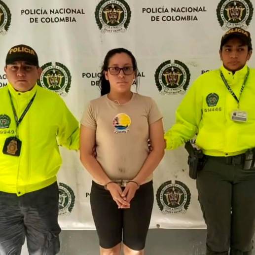 Yohenis Calvo, de 24 años, está capturada desde el pasado 17 de febrero. FOTO: CORTESÍA POLICÍA METROPOLITANA DE BARRANQUILLA