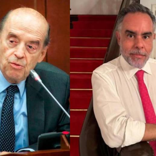 El canciller, Álvaro Leyva y el exembajador de Colombia en Venezuela, Armando Benedetti. FOTO: Cortesía y Twitter @AABenedetti