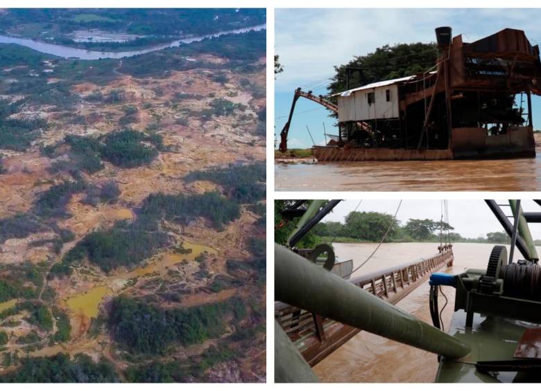 Las dragas y la maquinaria pesada de los mineros ilegales acabaron con 30.000 hectáreas en el Bajo Cauca y el Nordeste. El paisaje que dejan a su paso es desolador con piscinas de lodo sin fin. FOTOS cortesía