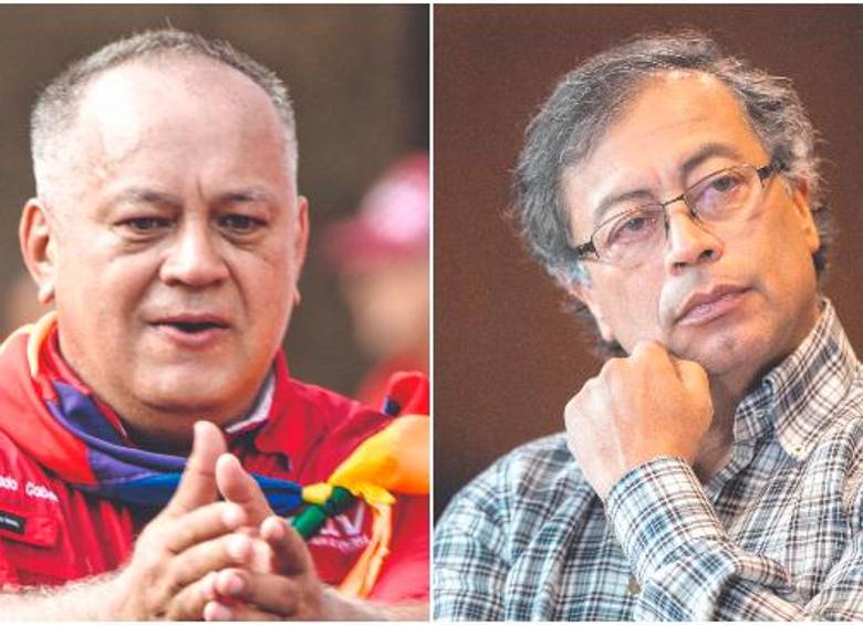 El candidato Gustavo Petro (izq.) recibió apoyo desde Venezuela con el comentario que el chavista Diosdado Cabello (der.) hizo con el fin de que no vaya a ser asesinado. FOTOS Camilo Suárez y Getty