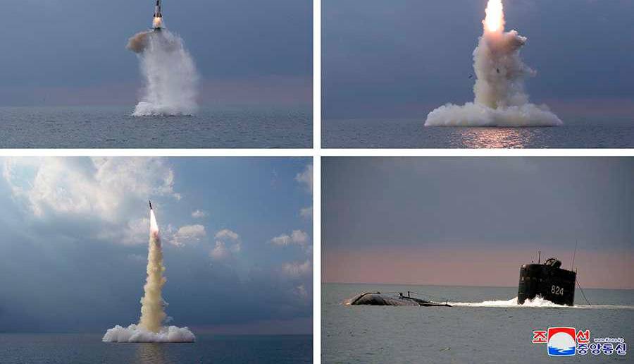 Corea del Norte señaló que sus dos misiles fueron lanzados desde el submarino “8.24 Yongung” y que el objetivo fue impactado. FOTO CORTESÍA 
