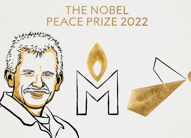 Ales Bialiatski (Bielorrusia) y las organizaciones Memorial (Rusia) y Center for Civil Liberties (Ucrania) ganaron el Nobel de Paz. FOTO: TOMADA DE TWITTER @NobelPrize