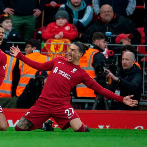 El neerlandés Cody Gakpo fue el que abrió el marcador para el Liverpool en la histórica victoria antes en United. FOTO: EFE