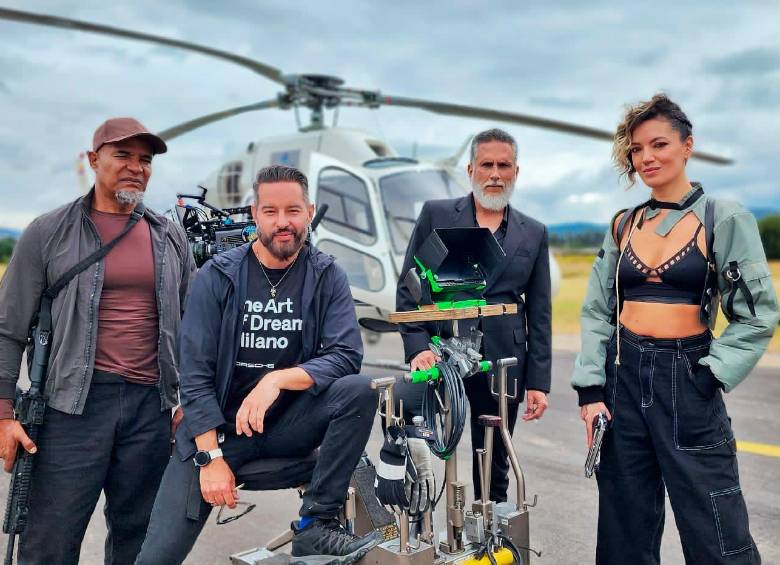 Imagen del inicio de las grabaciones de El Capo 4, las mismas que terminaron esta semana. FOTO Paramount PLus.