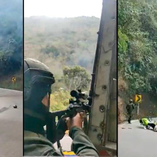 Un camionero quedó en medio de las balas y grabó el enfrentamiento. FOTOS CAPTURA DE PANTALLA 