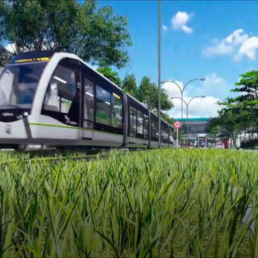 El metro ligero de la 80 recorrerá todo el costado occidental del Medellín. FOTO: CORTESÍA METRO