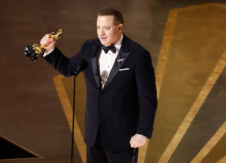 Brendan Fraser ganó su primer Óscar por su interpretación en La ballena. FOTO EFE