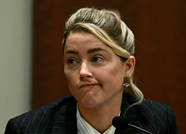 Imagen de Amber Heard durante el interrogatorio de esta semana. FOTO EFE