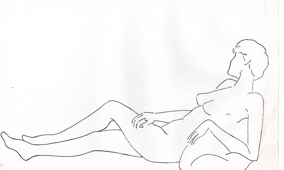 Uno de los dibujos que hacía Manuel Mejía Vallejo. Foto: Achivo familiar