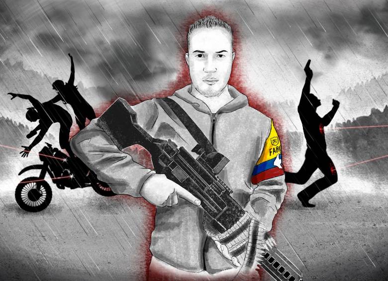 El arte del capítulo 9, “Las once vidas de “Cabuyo”, el traidor del proceso de paz”. ILUSTRACIÓN: TOMÁS GIRALDO.