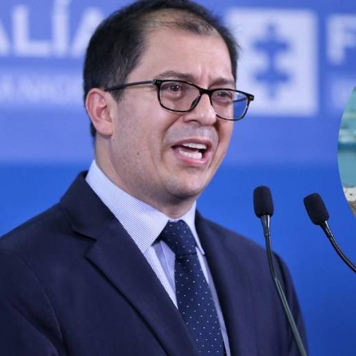 Laura Sarabia, jefe de gabinete de Gustavo Petro (derecha) y fiscal Francisco Barbosa. FOTO: Colprensa-Twitter @laurisarabia