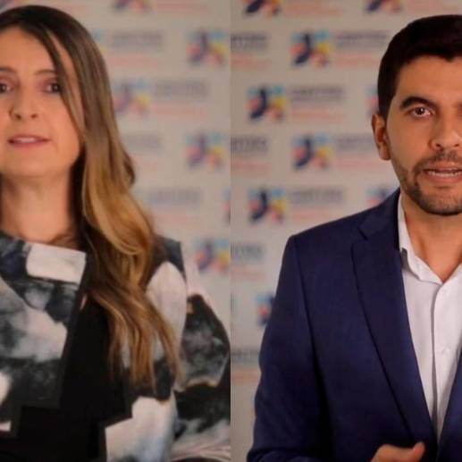 La senadora Paloma Valencia y el representante Hernán Cadavid lideraron la réplica oficial a Petro. FOTO: CORTESÍA
