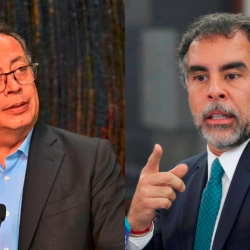 El presidente Gustavo Petro y el exembajador de Venezuela, Armando Bendetti. FOTO: Colprensa