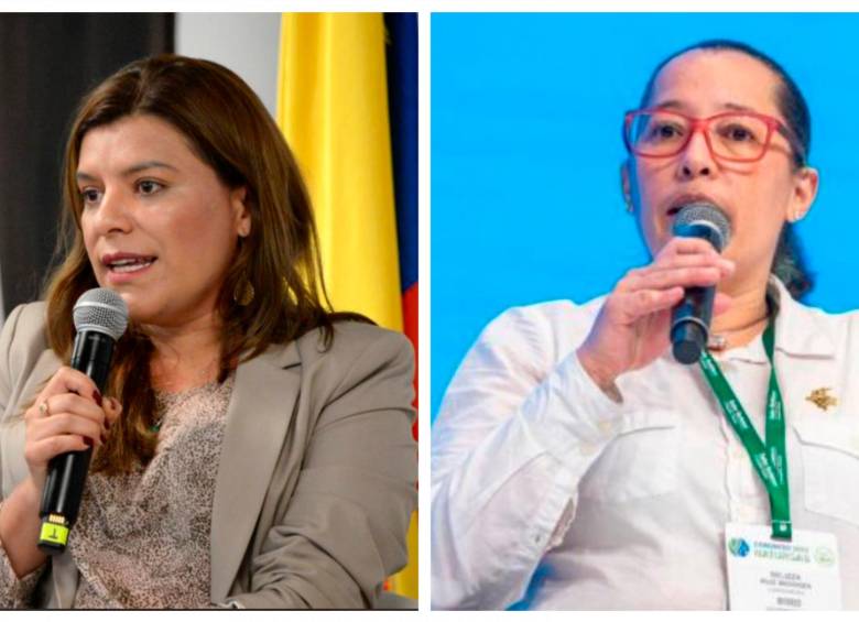 Flor Salazar, exviceministra de Empleo y Pensiones, y Belizza Ruiz, exviceministra de Energia, renunciaron en enero. FOTO: ARCHIVO