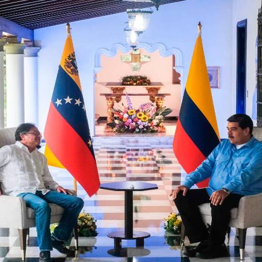 Gustavo Petro y Nicolás Maduro se reúnen esta tarde por cuarta ocasión desde el restablecimiento de las relaciones bilaterales. FOTO CORTESÍA 