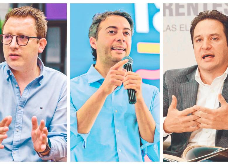 De izquierda a derecha: Alejandro Arias, Daniel Quintero y Gabriel Jaime Rico. Foto: Archivo.