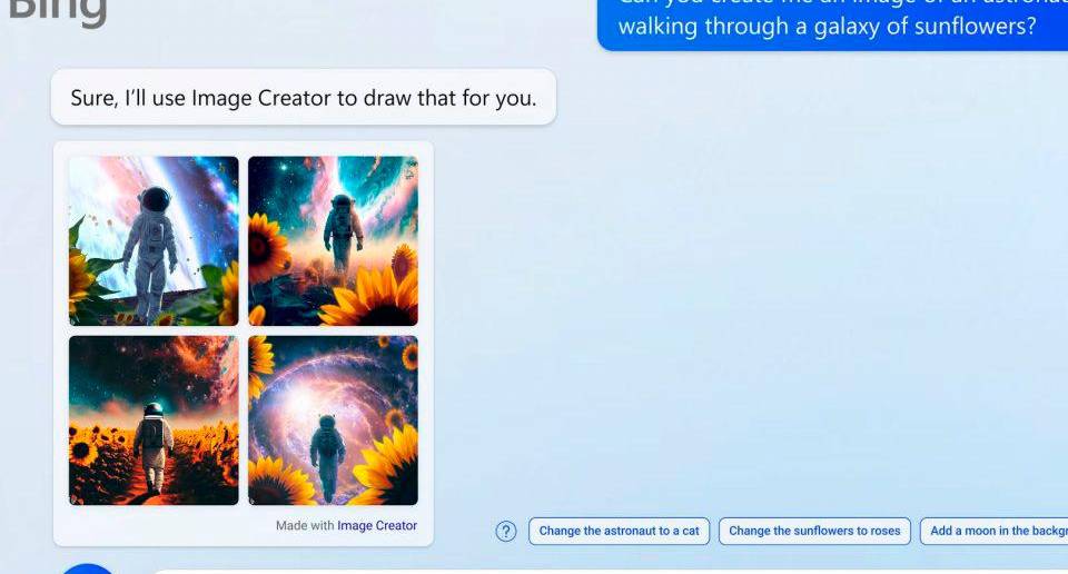 La IA Bing Image Creator de Microsoft. FOTO Cortesía 