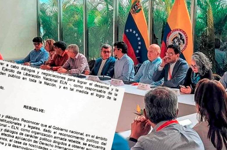 Imagen de referencia de la delegación del ELN. FOTO: CORTESÍA