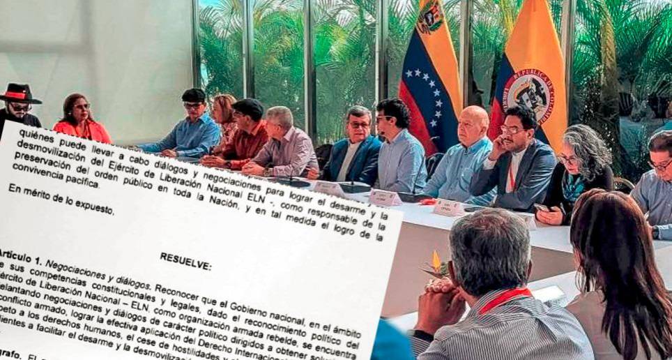 Imagen de referencia de la delegación del ELN. FOTO: CORTESÍA
