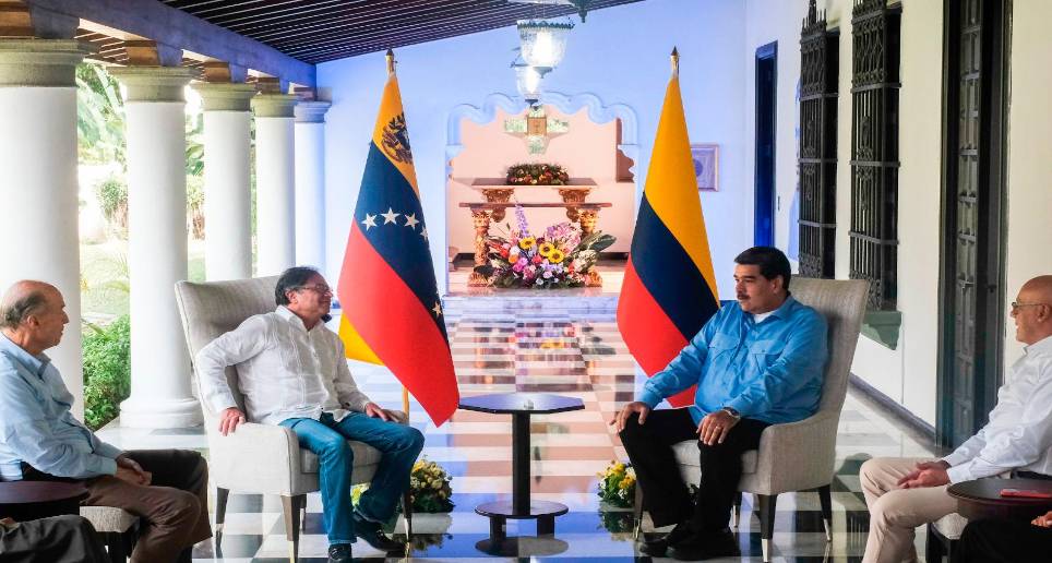 Gustavo Petro y Nicolás Maduro se reúnen esta tarde por cuarta ocasión desde el restablecimiento de las relaciones bilaterales. FOTO CORTESÍA 