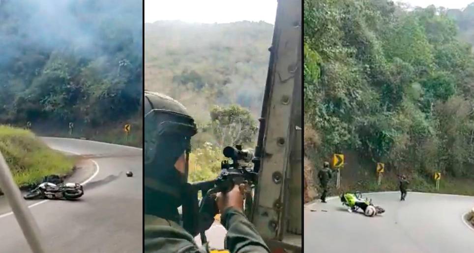 Un camionero quedó en medio de las balas y grabó el enfrentamiento. FOTOS CAPTURA DE PANTALLA 
