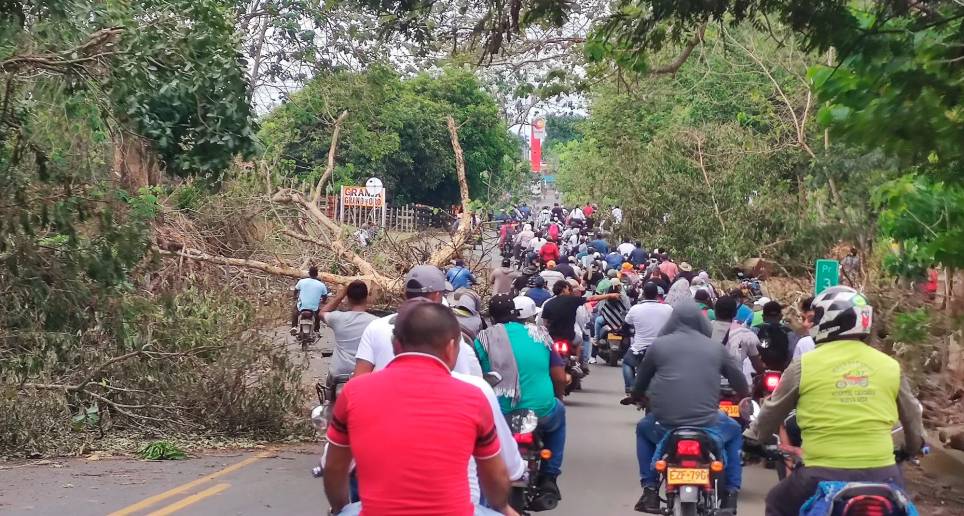 Durante el mes de marzo, miles de manifestantes han protagonizado marchas, protestas y disturbios en el Bajo Cauca por cuenta del paro minero. FOTO: JULIO CÉSAR HERRERA ECHEVERRI