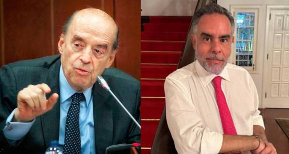 El canciller, Álvaro Leyva y el exembajador de Colombia en Venezuela, Armando Benedetti. FOTO: Cortesía y Twitter @AABenedetti