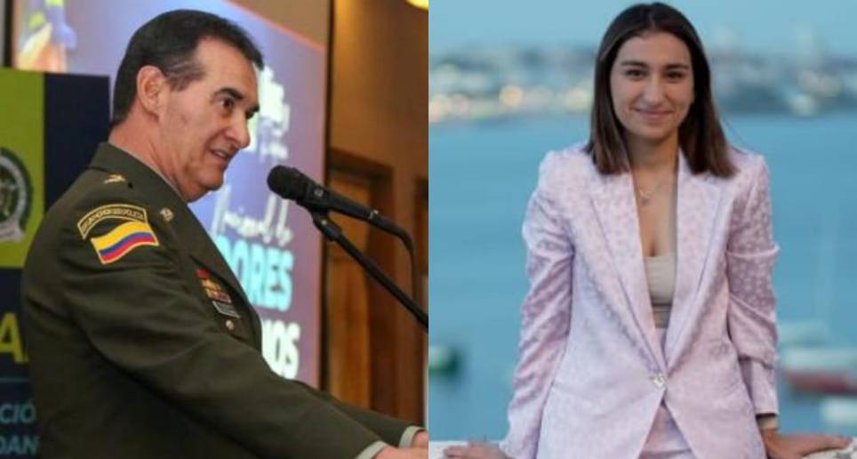 El director de la Policía y la jefe de Despacho de la Presidencia. FOTO: Twitter @laurisarabia y @DirectorPolicia