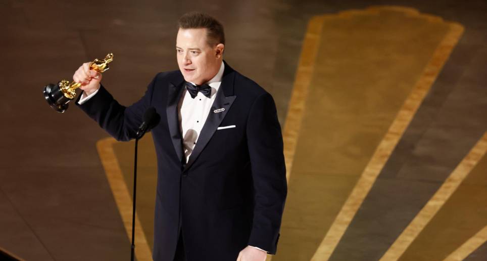 Brendan Fraser ganó su primer Óscar por su interpretación en La ballena. FOTO EFE