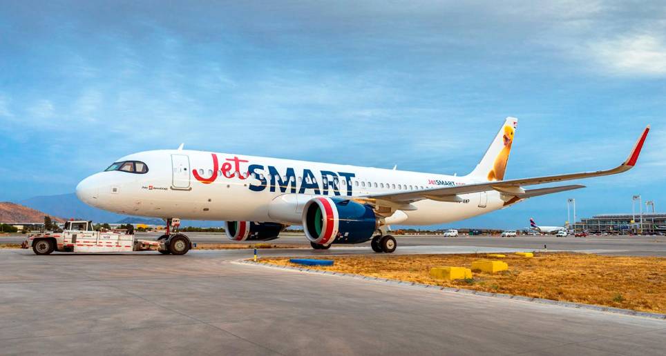 JetSmart inició operaciones en Colombia a finales de 2019, conectando en la actualidad a Bogotá, Medellín y Cali con Santiago de Chile y a Cali con Antofagasta. FOTO: CORTESÍA